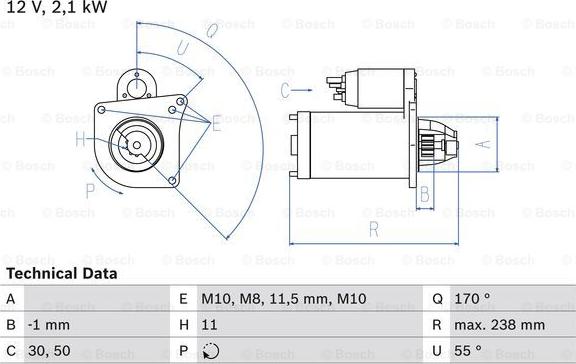 BOSCH 0 986 024 350 - Starteris ps1.lv