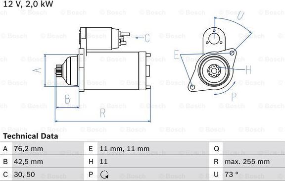 BOSCH 0 986 024 360 - Starteris ps1.lv