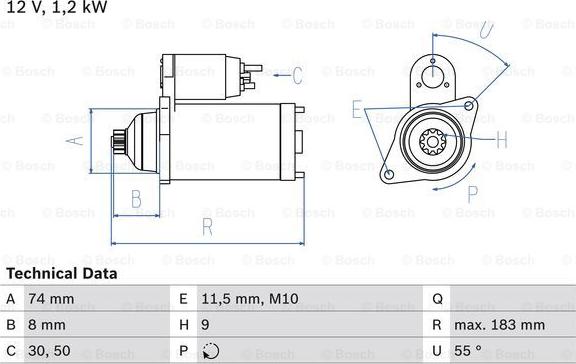 BOSCH 0 986 024 260 - Starteris ps1.lv