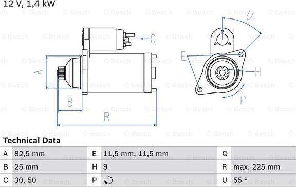 BOSCH 0 986 024 270 - Starteris ps1.lv