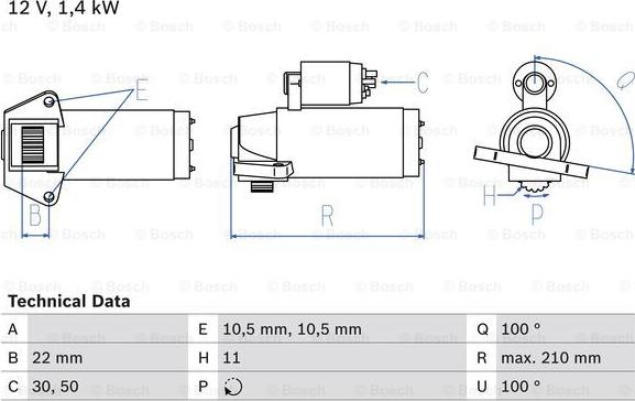 BOSCH 0 986 024 760 - Starteris ps1.lv