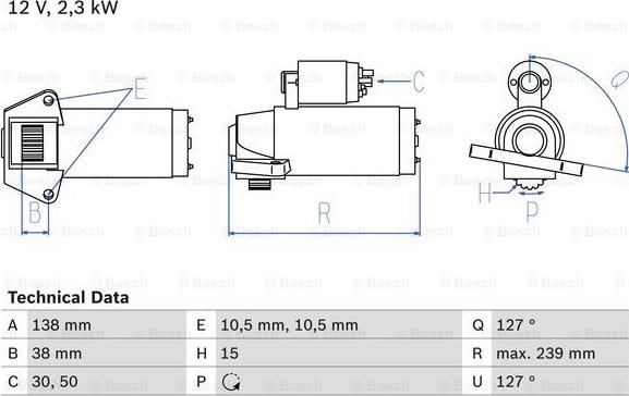 BOSCH 0 986 025 950 - Starteris ps1.lv