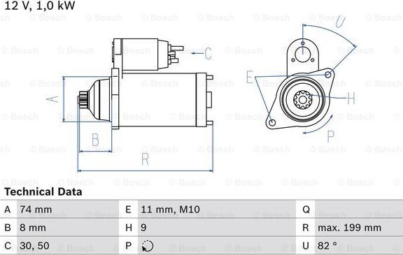 BOSCH 0 986 025 490 - Starteris ps1.lv