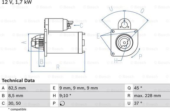 BOSCH 0 986 025 660 - Starteris ps1.lv