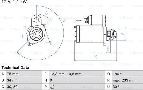 BOSCH 0 986 025 610 - Starteris ps1.lv