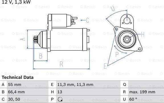 BOSCH 0 986 025 340 - Starteris ps1.lv