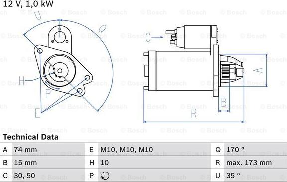 BOSCH 0 986 025 290 - Starteris ps1.lv