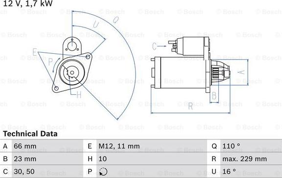 BOSCH 0 986 025 230 - Starteris ps1.lv