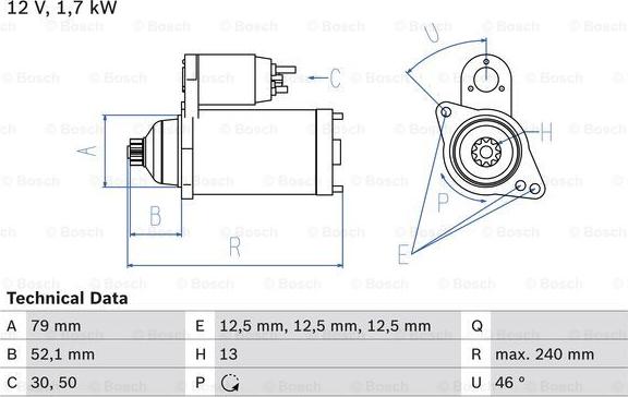 BOSCH 0 986 025 220 - Starteris ps1.lv