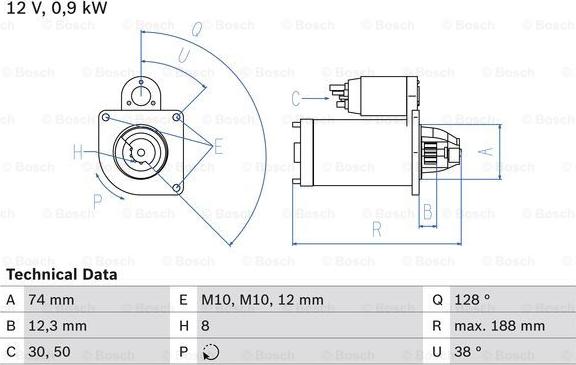 BOSCH 0 986 025 710 - Starteris ps1.lv