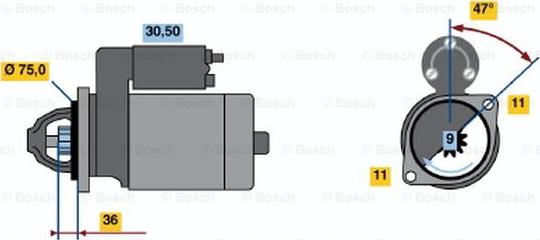 BOSCH 0 986 020 441 - Starteris ps1.lv