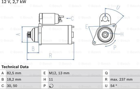 BOSCH 0 986 020 591 - Starteris ps1.lv