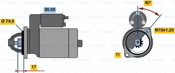 BOSCH 0 986 020 541 - Starteris ps1.lv