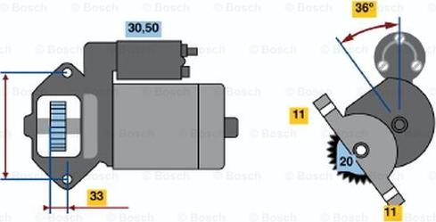 BOSCH 0 986 020 511 - Starteris ps1.lv