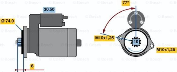 BOSCH 0 986 020 581 - Starteris ps1.lv