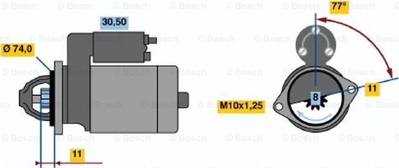 BOSCH 0 986 020 531 - Starteris ps1.lv