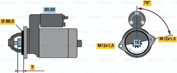 BOSCH 0 986 020 521 - Starteris ps1.lv