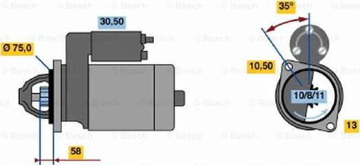 BOSCH 0 986 020 691 - Starteris ps1.lv