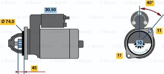 BOSCH 0 986 020 671 - Starteris ps1.lv