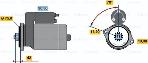 BOSCH 0 986 020 031 - Starteris ps1.lv