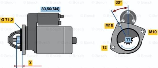 BOSCH 0 986 020 121 - Starteris ps1.lv