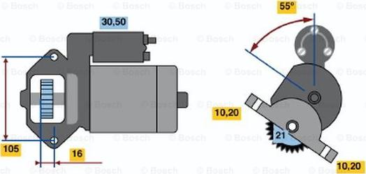 BOSCH 0 986 020 801 - Starteris ps1.lv