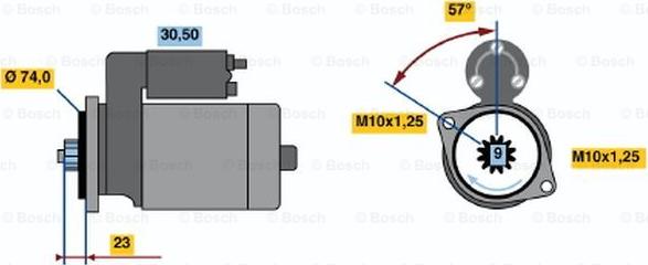 BOSCH 0 986 020 831 - Starteris ps1.lv