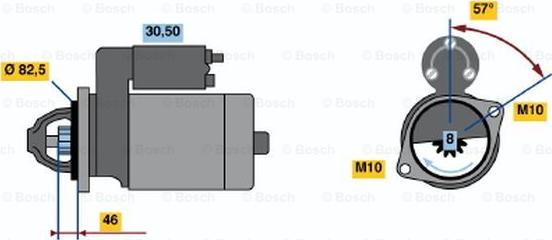 BOSCH 0 986 020 821 - Starteris ps1.lv