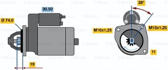 BOSCH 0 986 020 731 - Starteris ps1.lv