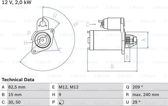 BOSCH 0 986 021 610 - Starteris ps1.lv