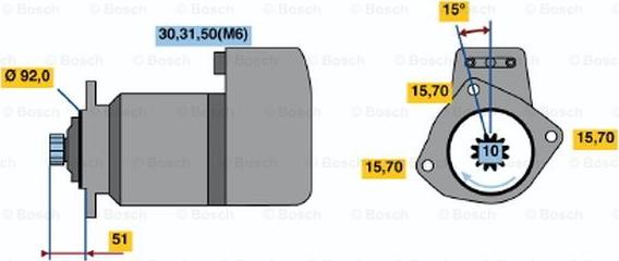 BOSCH 0 986 021 020 - Starteris ps1.lv