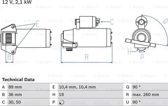 BOSCH 0 986 021 351 - Starteris ps1.lv