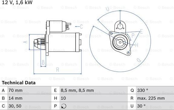 BOSCH 0 986 021 260 - Starteris ps1.lv