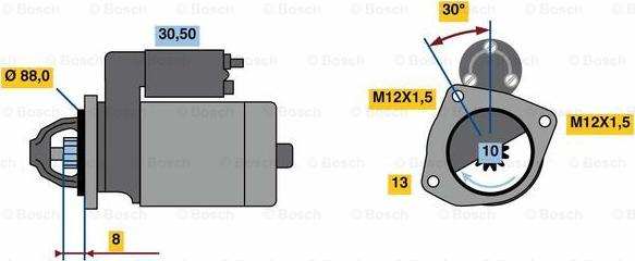 BOSCH 0 986 023 900 - Starteris ps1.lv