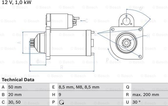 BOSCH 0 986 023 490 - Starteris ps1.lv