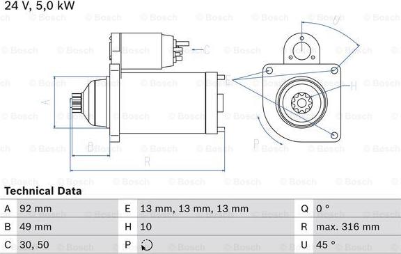 BOSCH 0 986 023 430 - Starteris ps1.lv