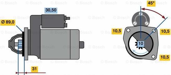 BOSCH 0 986 023 510 - Starteris ps1.lv