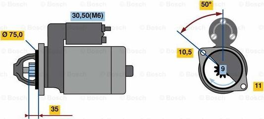 BOSCH 0 986 023 640 - Starteris ps1.lv