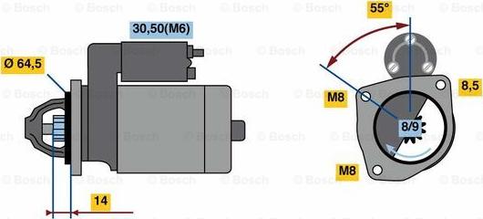 BOSCH 0 986 023 650 - Starteris ps1.lv