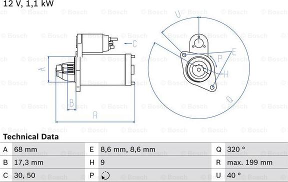 BOSCH 0 986 023 660 - Starteris ps1.lv