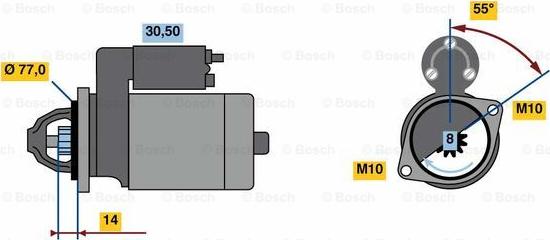 BOSCH 0 986 023 630 - Starteris ps1.lv