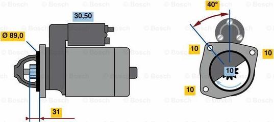 BOSCH 0 986 023 190 - Starteris ps1.lv