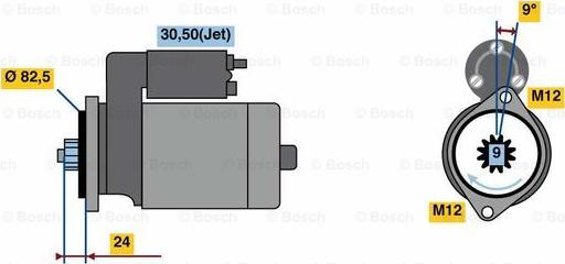 BOSCH 0 986 023 800 - Starteris ps1.lv