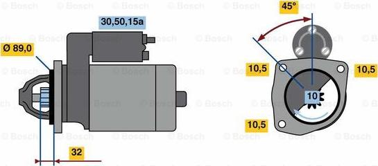 BOSCH 0 986 023 820 - Starteris ps1.lv