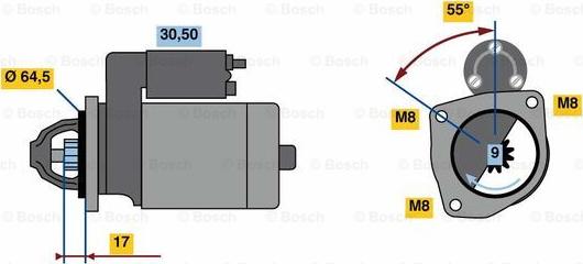 BOSCH 0 986 023 740 - Starteris ps1.lv