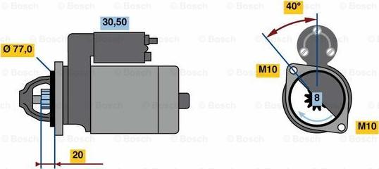 BOSCH 0 986 023 750 - Starteris ps1.lv