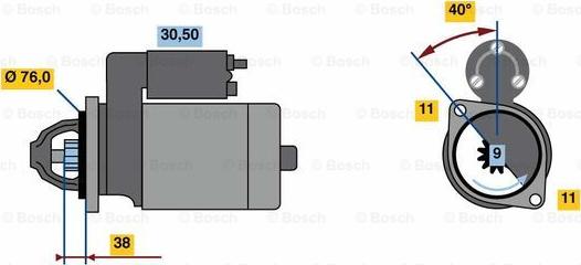 BOSCH 0 986 023 780 - Starteris ps1.lv