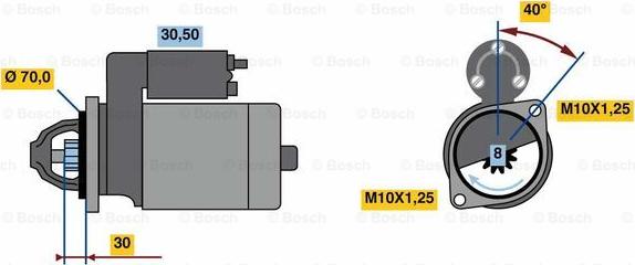 BOSCH 0 986 023 720 - Starteris ps1.lv