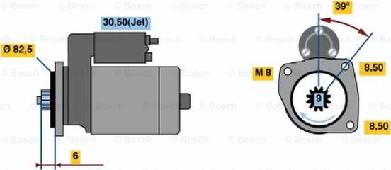 BOSCH 0 986 022 510 - Starteris ps1.lv