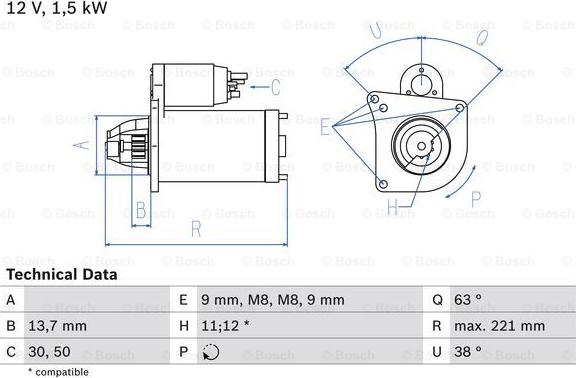 BOSCH 0 986 022 790 - Starteris ps1.lv